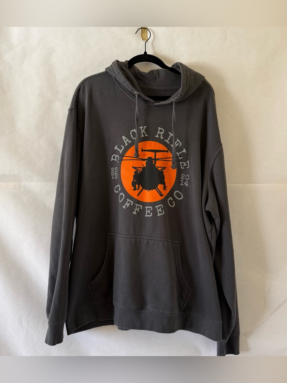 Black Rifle Coffee Gunship Pullover Hoodie Size XXL Charcoal Gray Midweight